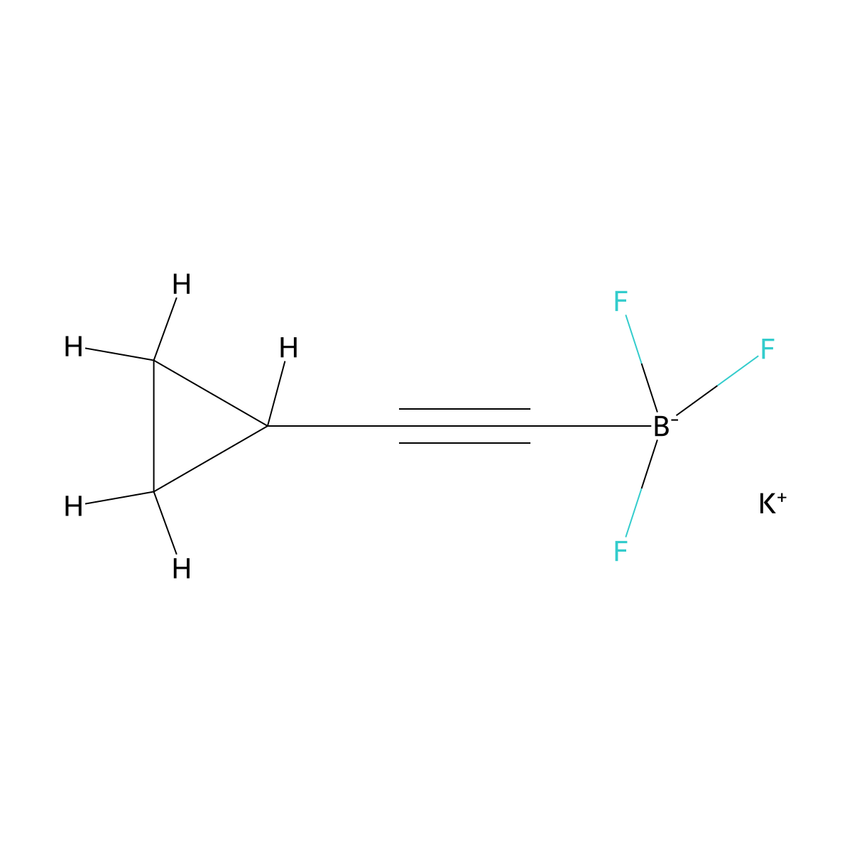 Potassium trifluoro(2-cyclopropylethynyl)borate molecular structure, CAS 1082737-52-7