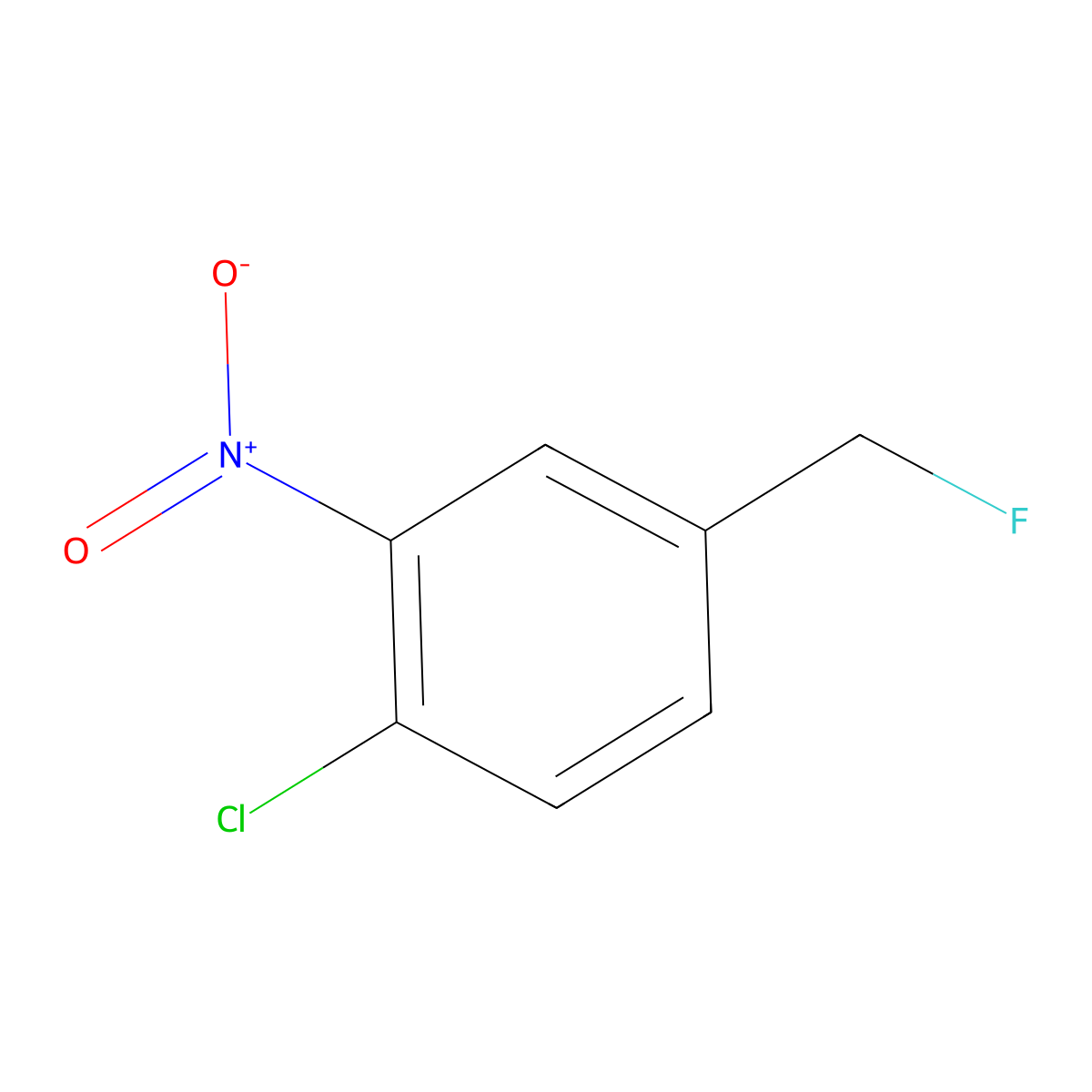 1-Chloro-4-(fluoromethyl)-2-nitrobenzene molecular structure, CAS 1082738-93-9