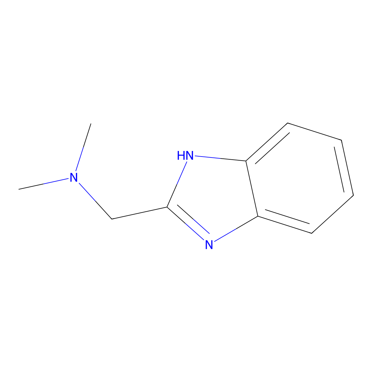 1-(1H-Benzo[d]imidazol-2-yl)-N,N-dimethylmethanamine molecular structure, CAS 108274-97-1