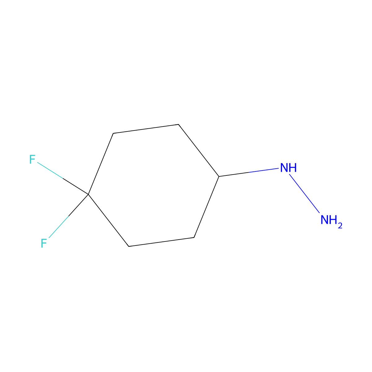 (4,4-Difluorocyclohexyl)hydrazine molecular structure, CAS 1082745-52-5