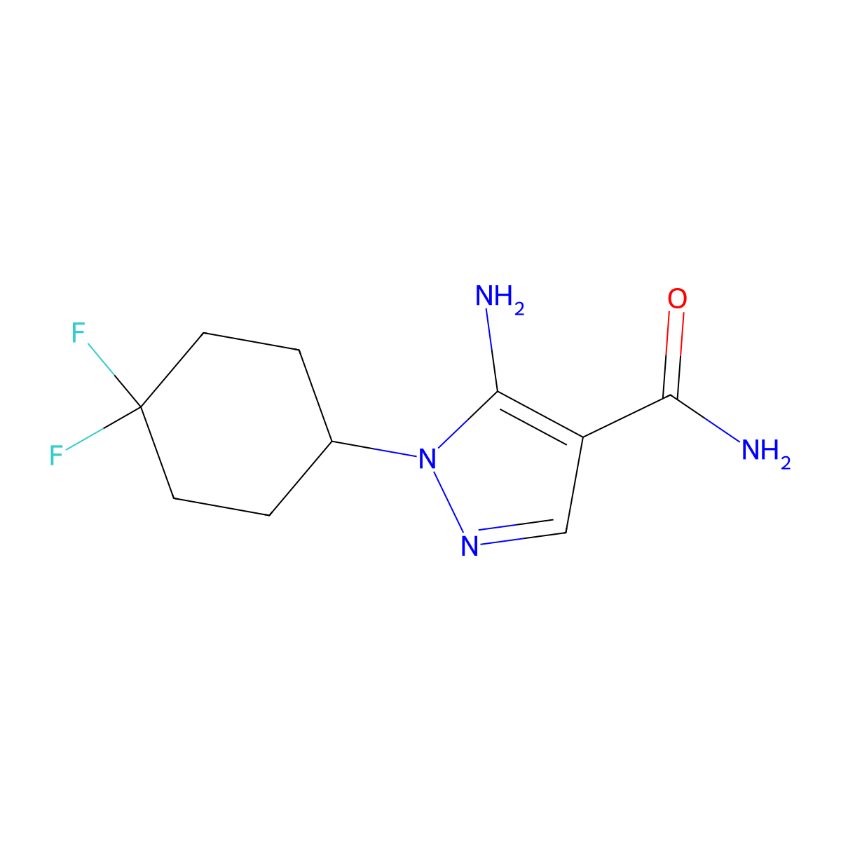 5-Amino-1-(4,4-difluorocyclohexyl)-1h-pyrazole-4-carboxamide molecular structure, CAS 1082745-54-7