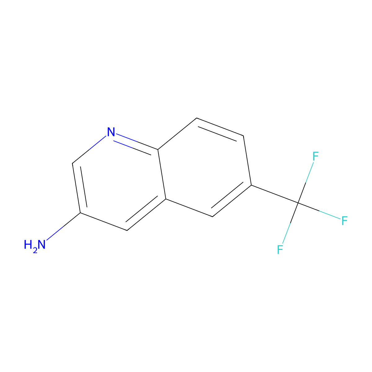6-(Trifluoromethyl)quinolin-3-amine molecular structure, CAS 1082750-49-9