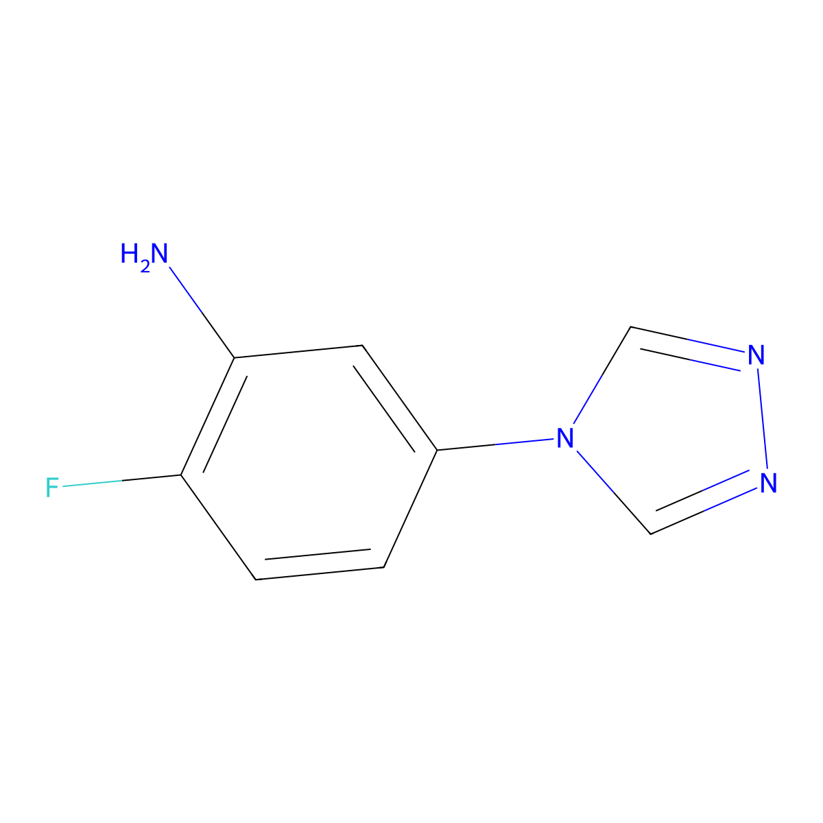 2-fluoro-5-(4H-1,2,4-triazol-4-yl)aniline molecular structure, CAS 1082766-13-9