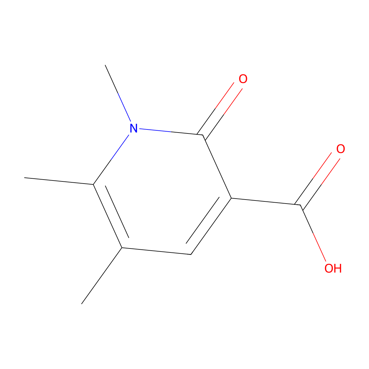 1,5,6-Trimethyl-2-oxo-1,2-dihydro-3-pyridinecarboxylic acid molecular structure, CAS 1082766-19-5