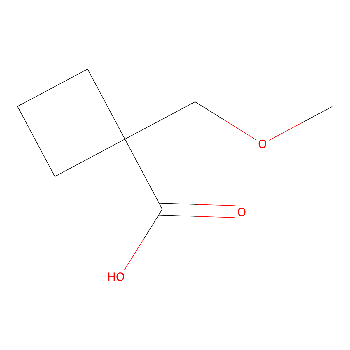 1-(Methoxymethyl)cyclobutanecarboxylic acid molecular structure, CAS 1082766-22-0