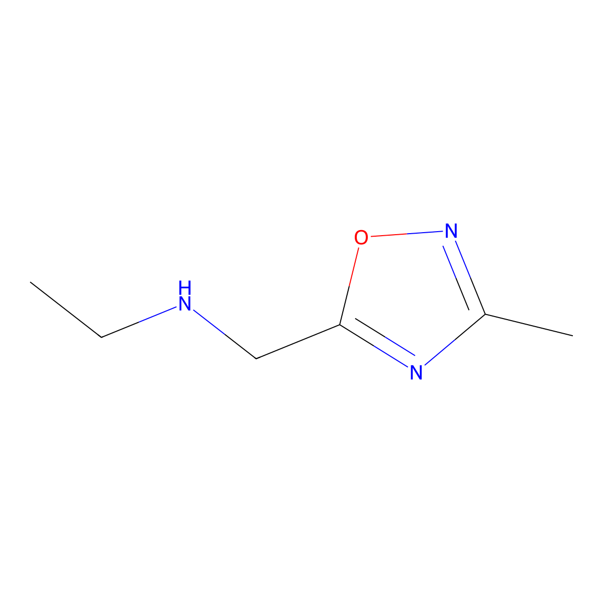 N-[(3-Methyl-1,2,4-oxadiazol-5-yl)methyl]ethanamine molecular structure, CAS 1082766-34-4