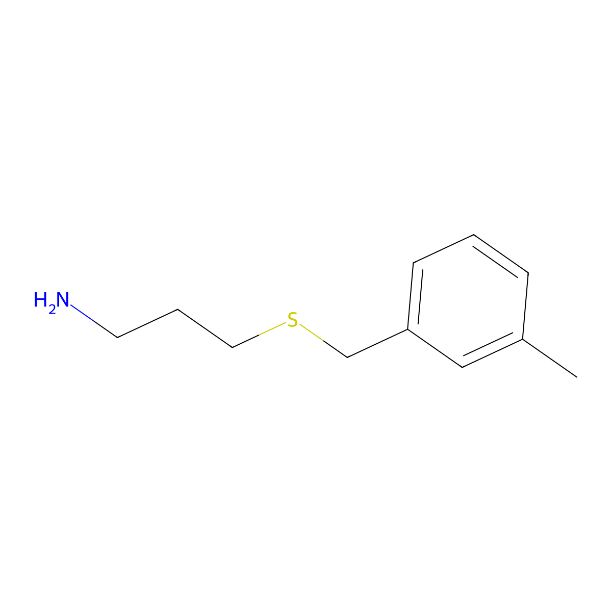 3-[(3-Methylbenzyl)thio]-1-propanamine molecular structure, CAS 1082766-37-7