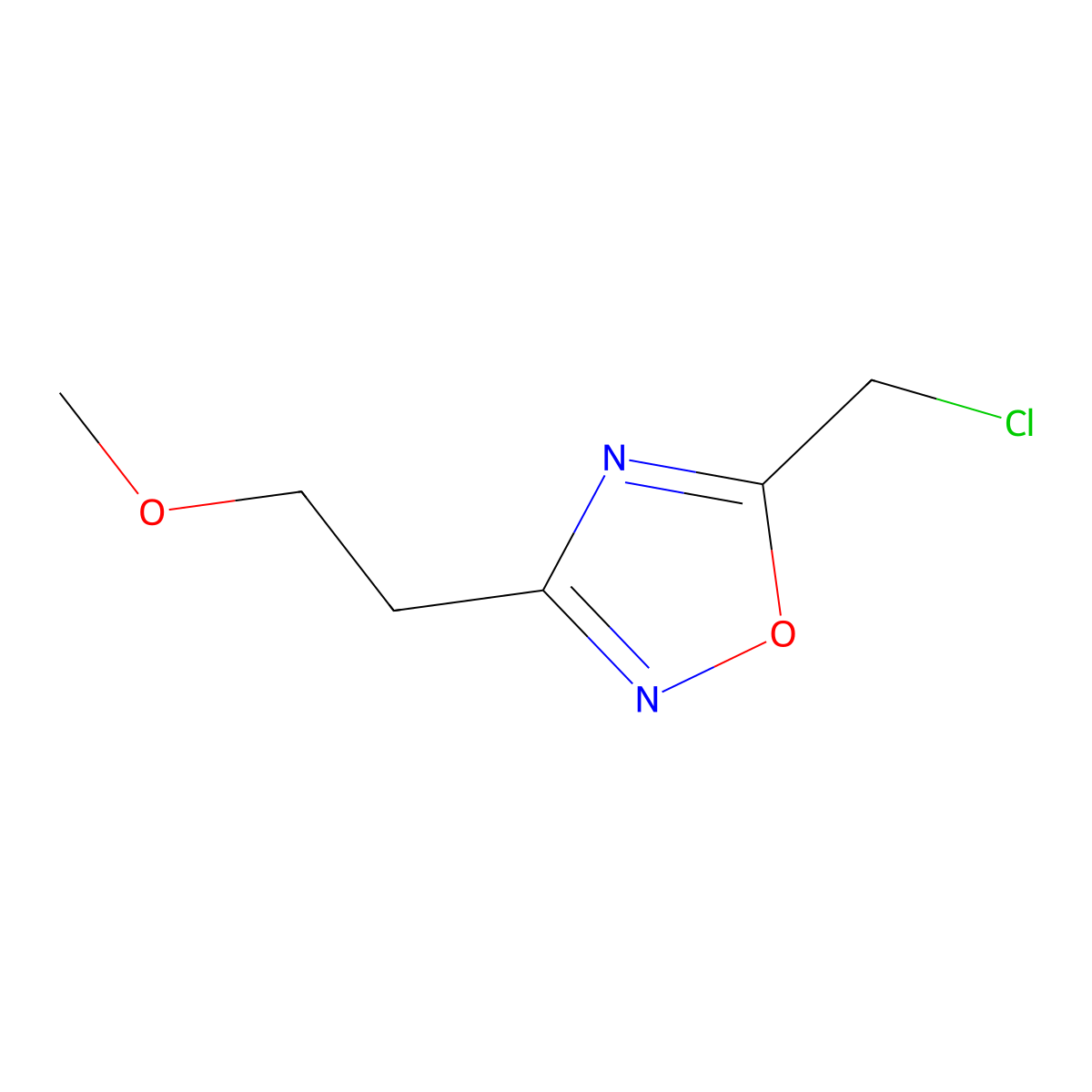 5-(Chloromethyl)-3-(2-methoxyethyl)-1,2,4-oxadiazole molecular structure, CAS 1082766-40-2
