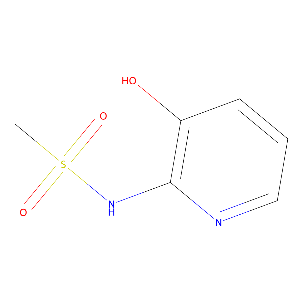 N-(3-hydroxypyridin-2-yl)methanesulfonamide molecular structure, CAS 1082766-43-5