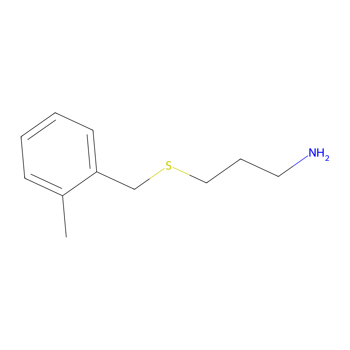 3-[(2-Methylbenzyl)thio]-1-propanamine molecular structure, CAS 1082766-46-8