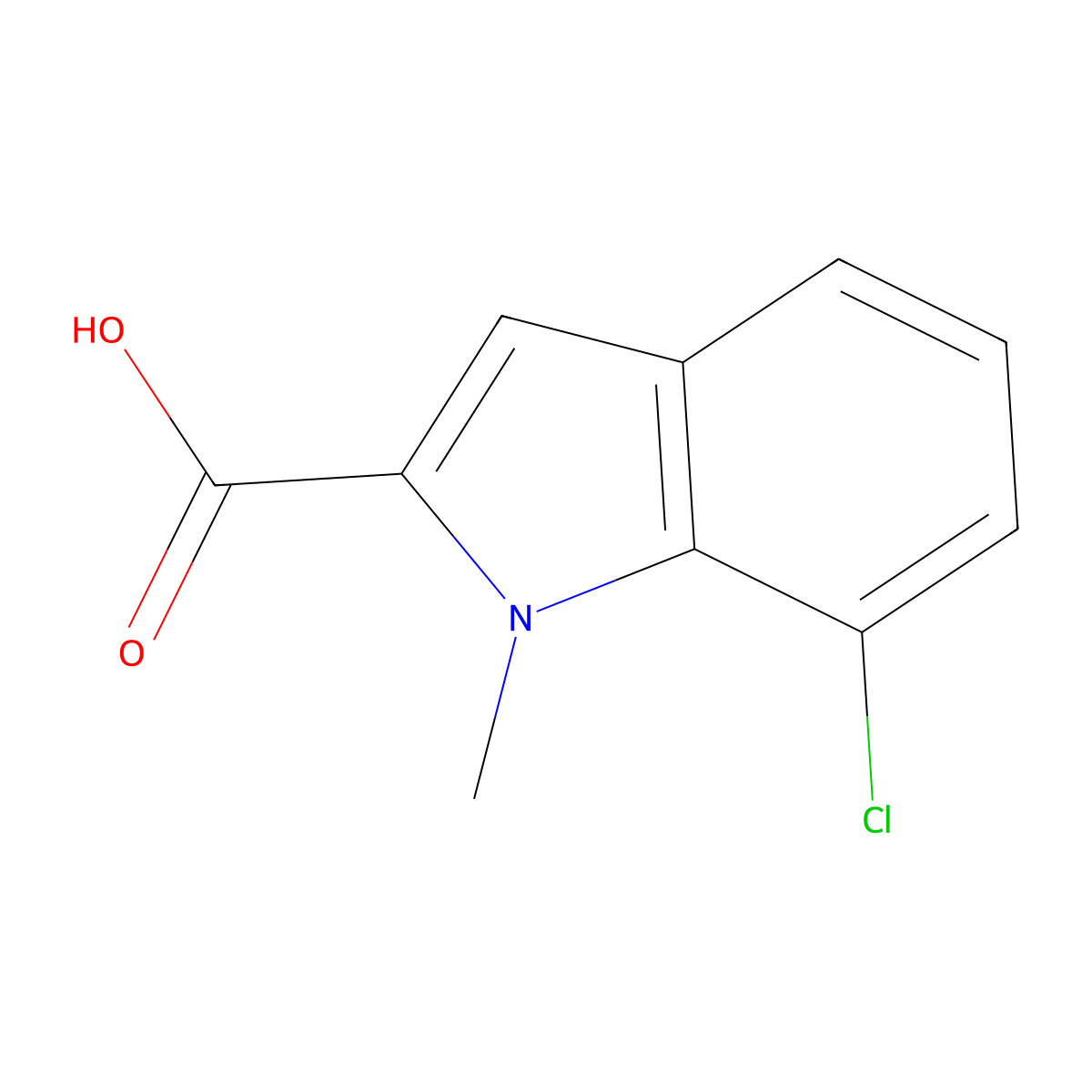 7-chloro-1-methyl-1H-indole-2-carboxylic acid molecular structure, CAS 1082766-49-1