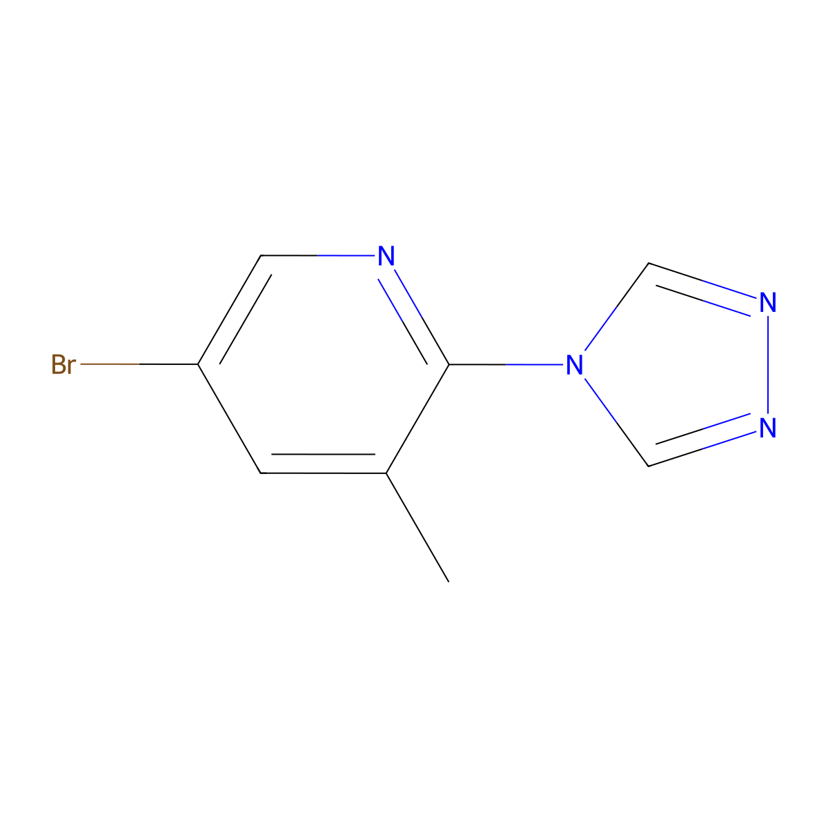 5-Bromo-3-methyl-2-(4H-1,2,4-triazol-4-YL)pyridine molecular structure, CAS 1082766-52-6