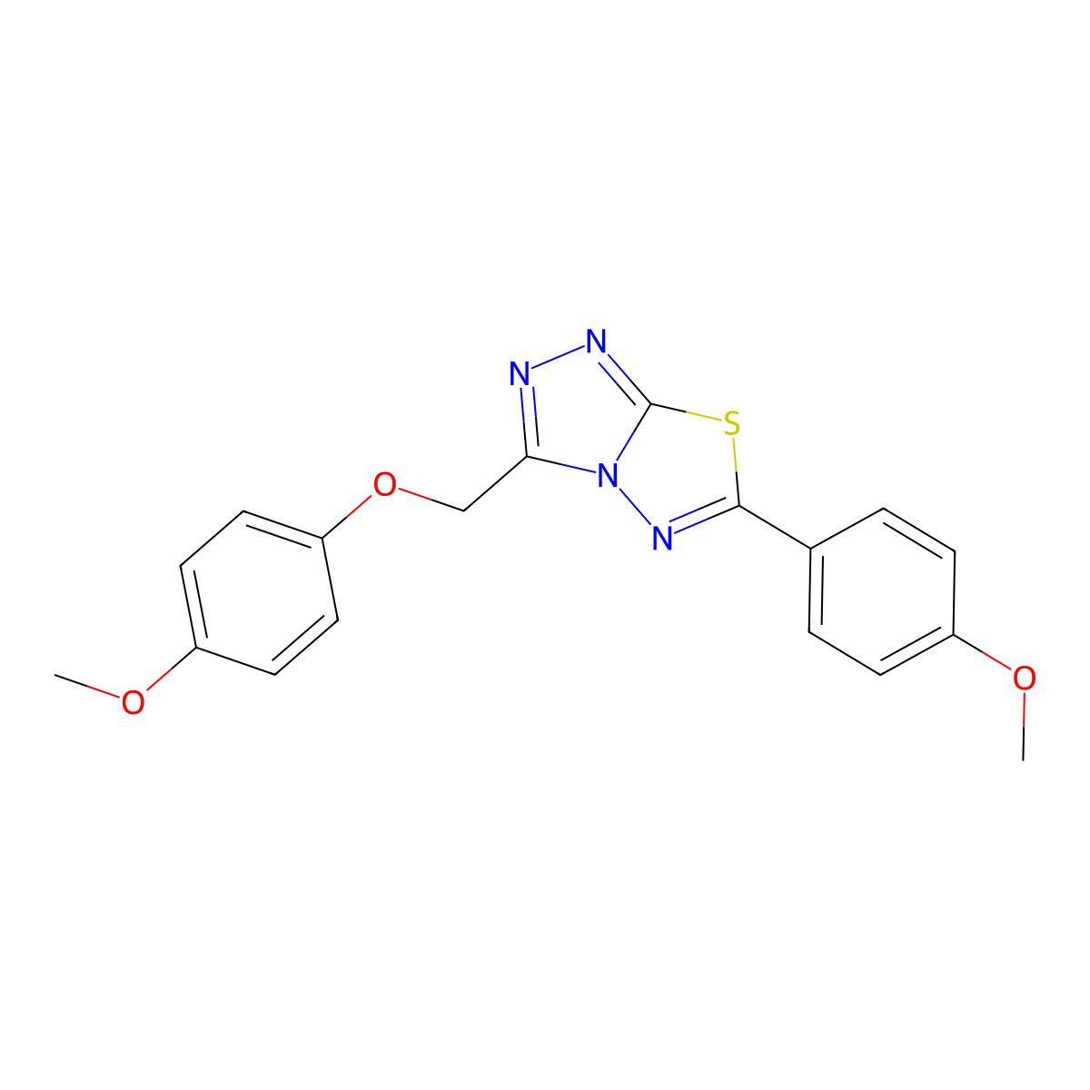 3-[(4-Methoxyphenoxy)methyl]-6-(4-methoxyphenyl)[1,2,4]triazolo[3,4-b][1,3,4]thiadiazole molecular structure, CAS 1082767-63-2