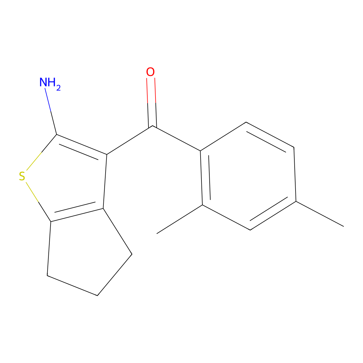3-(2,4-dimethylbenzoyl)-4H,5H,6H-cyclopenta[b]thiophen-2-amine molecular structure, CAS 1082778-95-7
