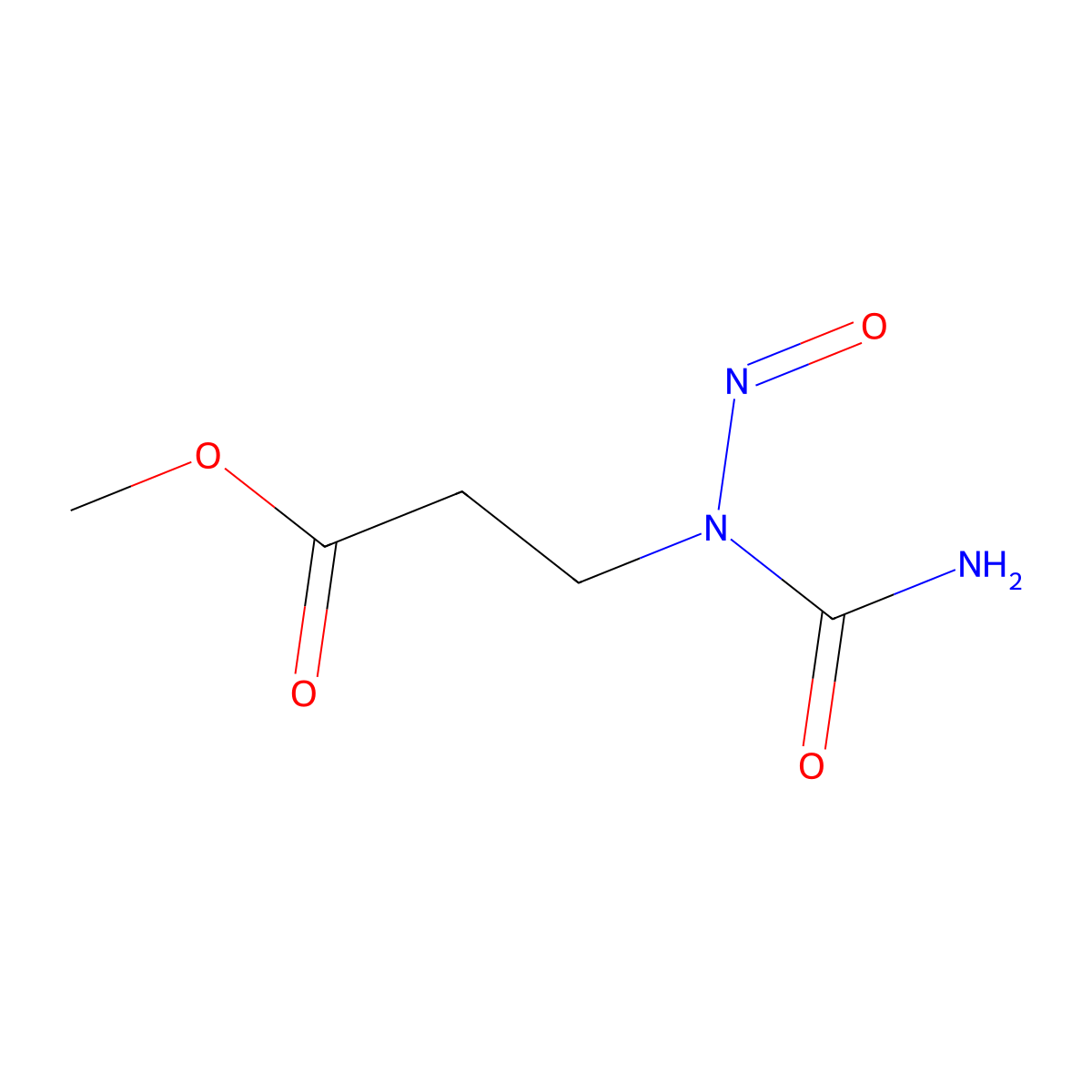 beta-Alanine, N-(aminocarbonyl)-N-nitroso-, methyl ester molecular structure, CAS 108278-74-6