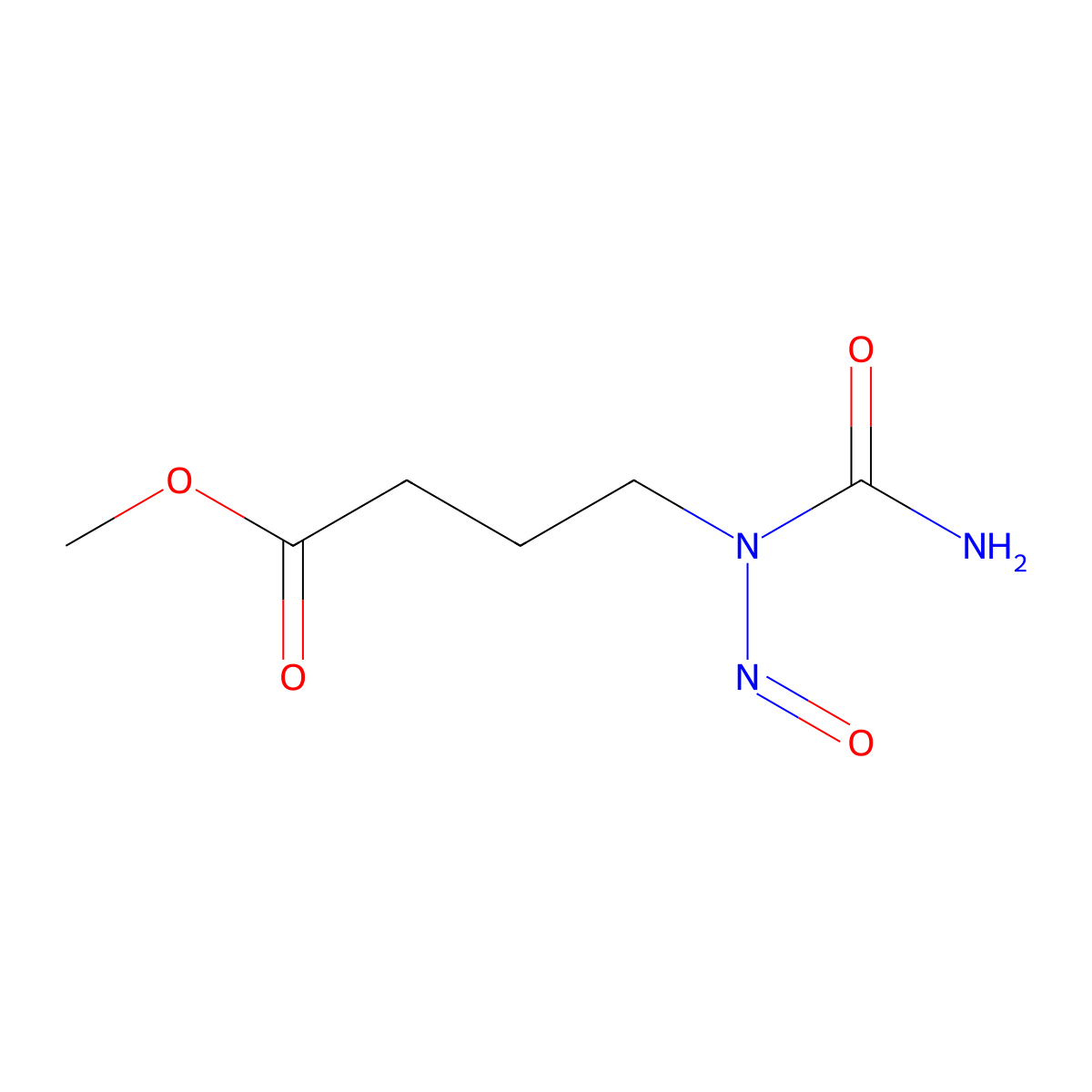 Butanoic acid, 4-((aminocarbonyl)nitrosoamino)-, methyl ester molecular structure, CAS 108278-75-7