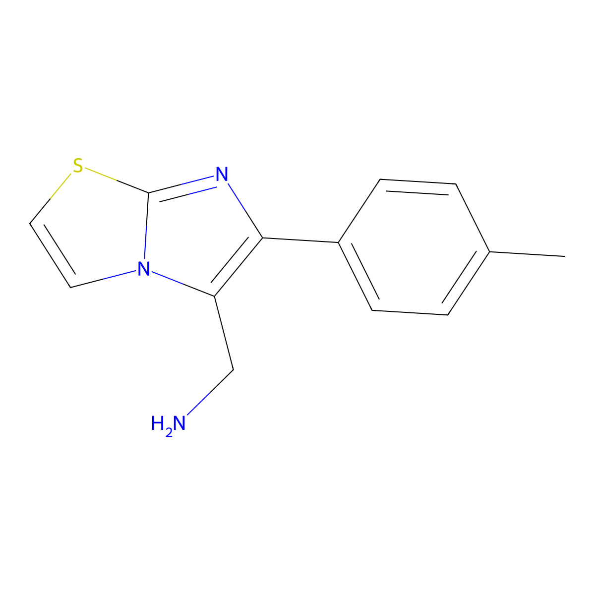 [6-(4-Methylphenyl)imidazo[2,1-b][1,3]thiazol-5-yl]methanamine molecular structure, CAS 1082802-33-2