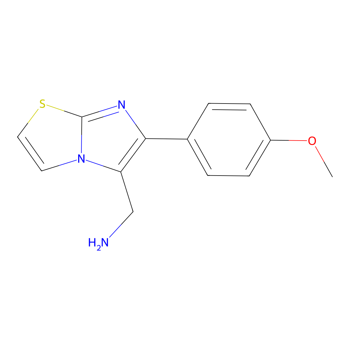 [6-(4-Methoxyphenyl)imidazo[2,1-b][1,3]thiazol-5-yl]methanamine molecular structure, CAS 1082802-45-6