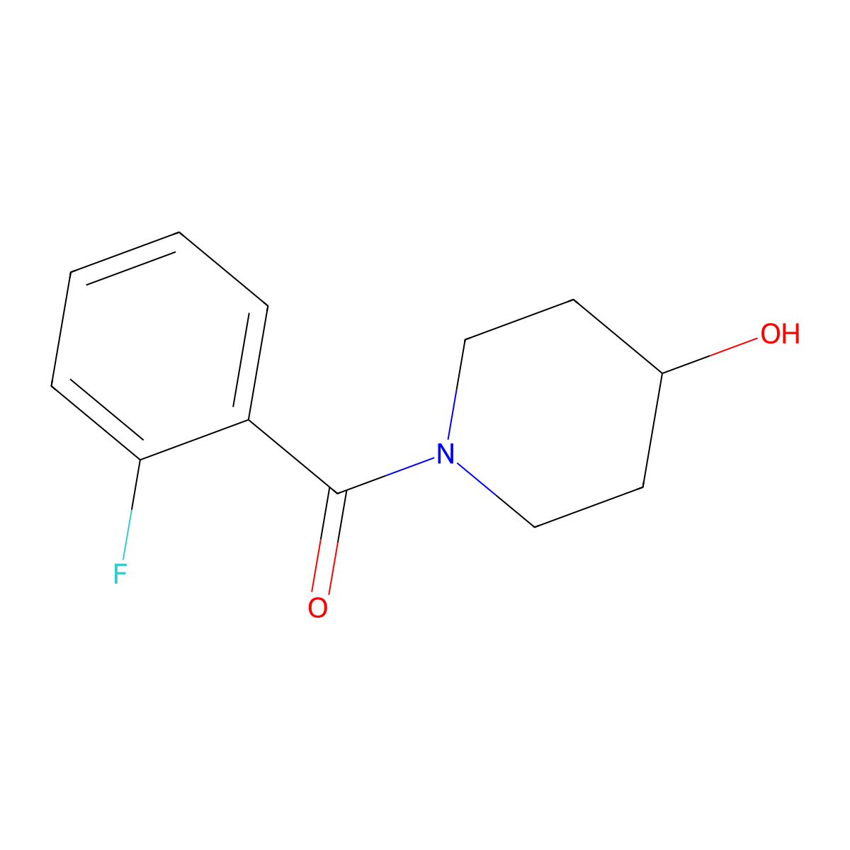 (2-Fluorophenyl)(4-hydroxypiperidin-1-yl)methanone molecular structure, CAS 1082804-68-9