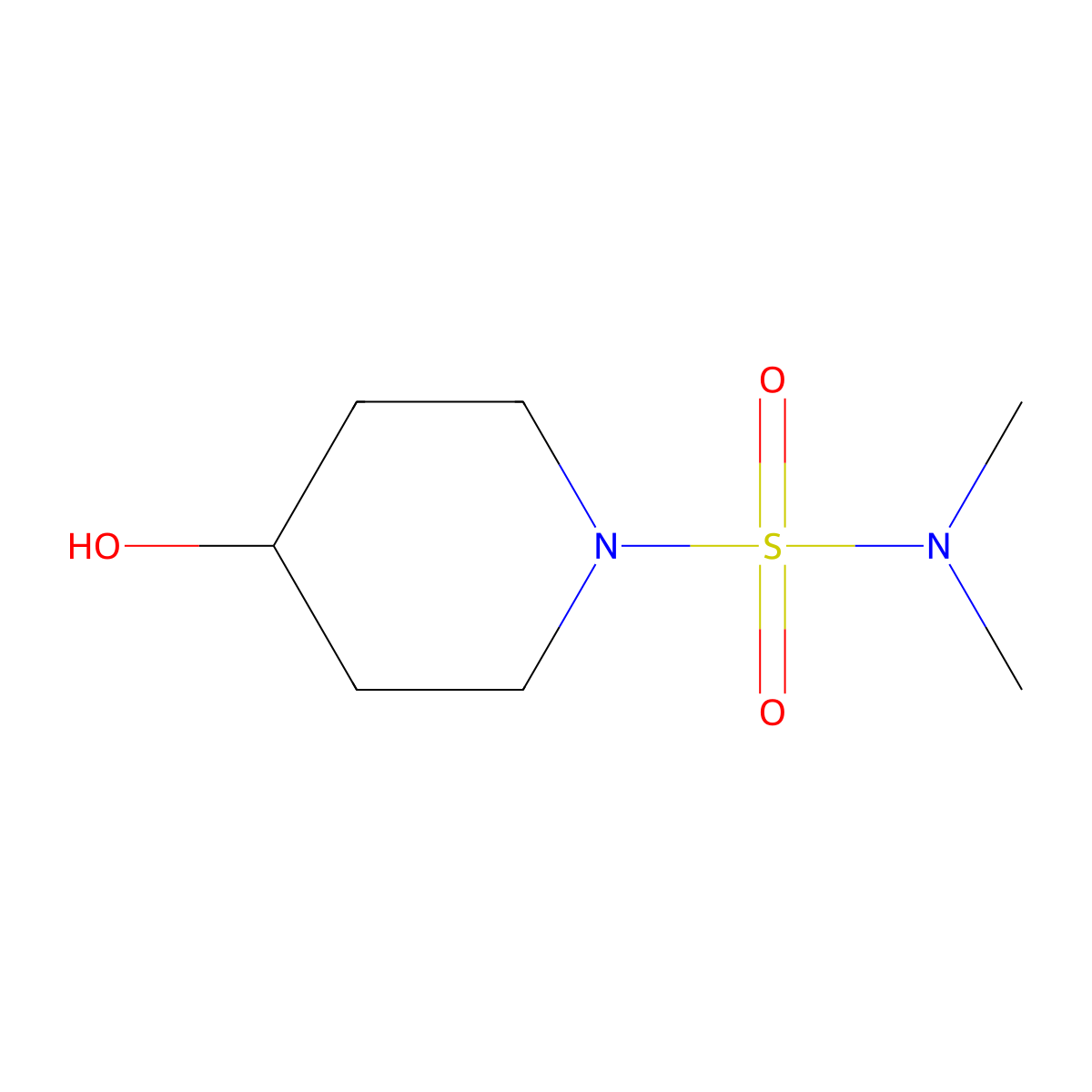 4-hydroxy-N,N-dimethylpiperidine-1-sulfonamide molecular structure, CAS 1082804-92-9