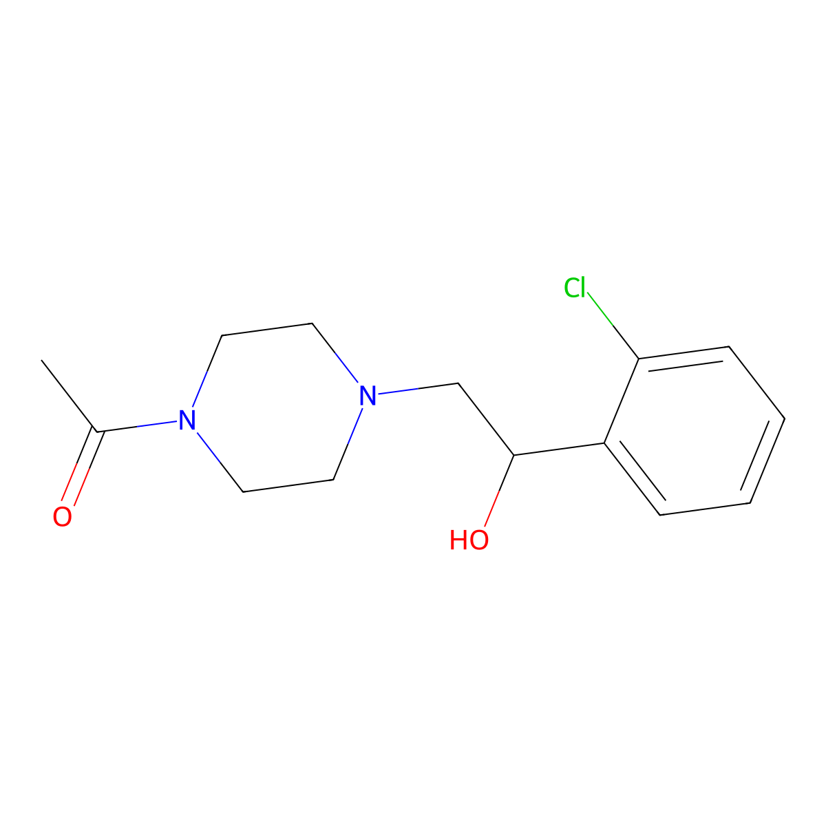 1-{4-[2-(2-Chlorophenyl)-2-hydroxyethyl]piperazin-1-yl}ethan-1-one molecular structure, CAS 1082806-45-8
