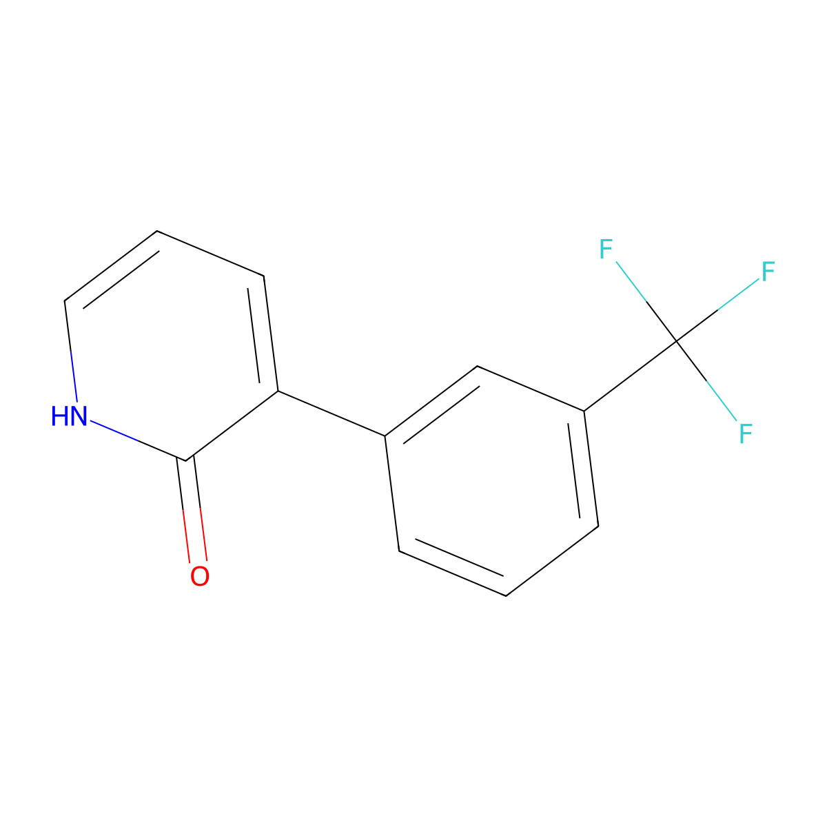2-Hydroxy-3-(3-trifluoromethylphenyl)pyridine molecular structure, CAS 108281-81-8