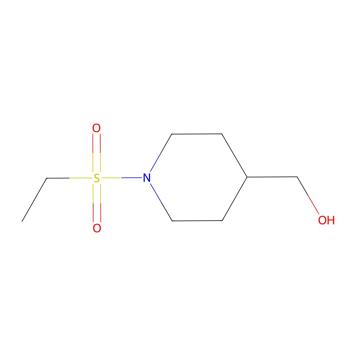(1-Ethanesulfonyl-piperidin-4-yl)-methanol molecular structure, CAS 1082811-96-8