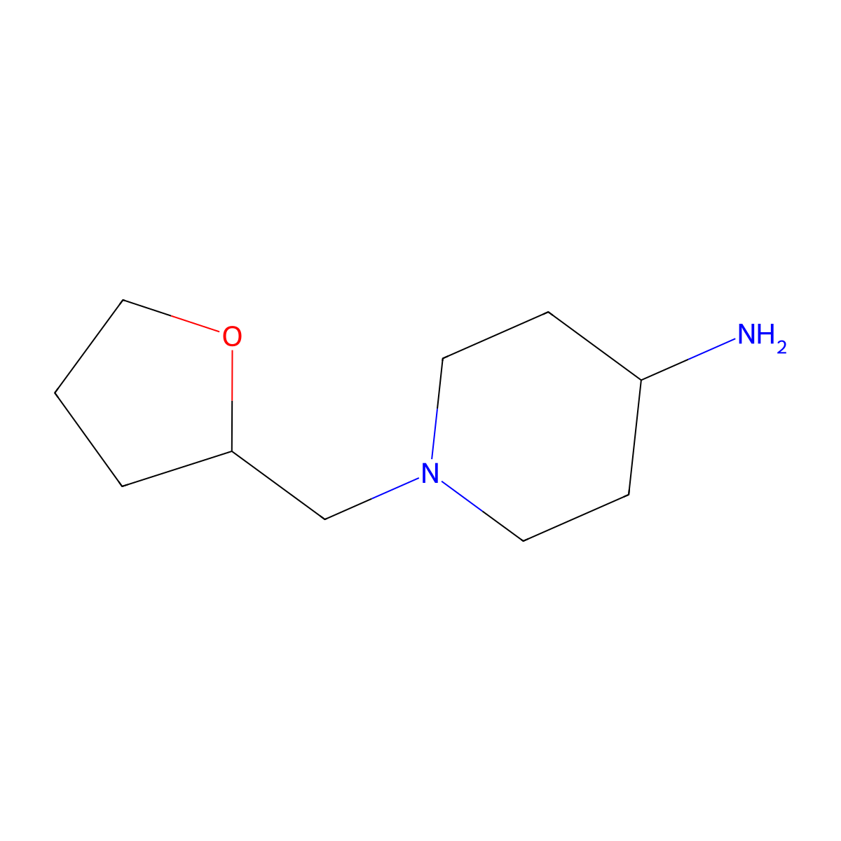 1-[(Oxolan-2-yl)methyl]piperidin-4-amine molecular structure, CAS 108282-26-4