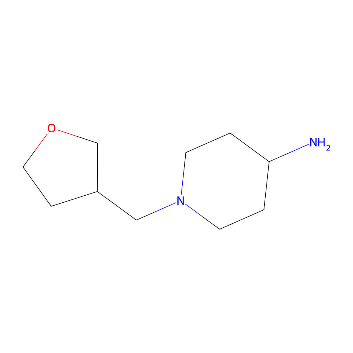 1-(Oxolan-3-ylmethyl)piperidin-4-amine molecular structure, CAS 108282-30-0