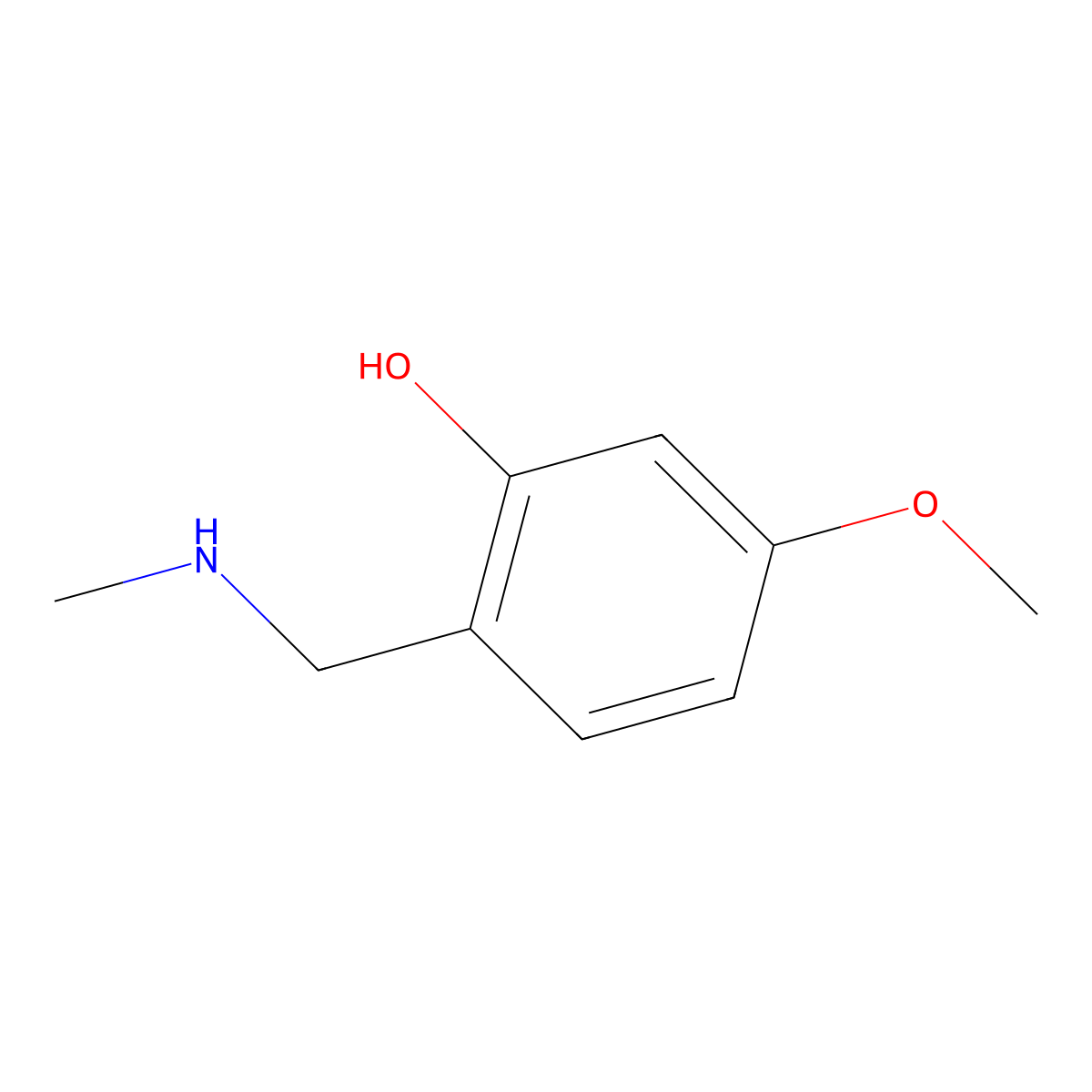 5-Methoxy-2-((methylamino)methyl)phenol molecular structure, CAS 1082820-83-4