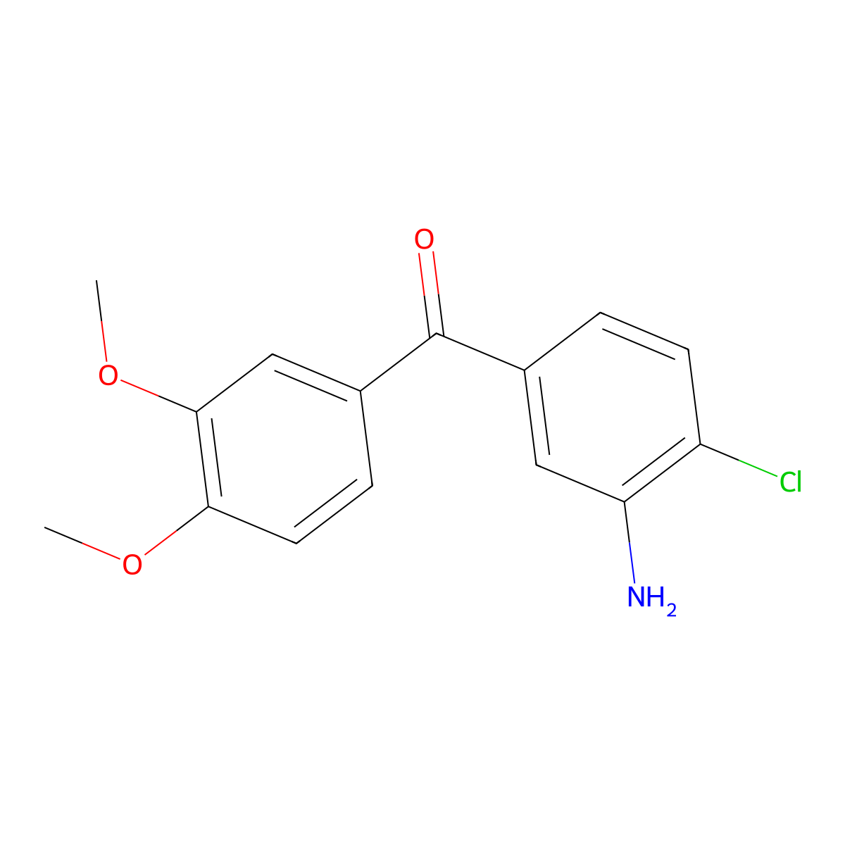 (3-Amino-4-chlorophenyl)(3,4-dimethoxyphenyl)methanone molecular structure, CAS 1082821-61-1
