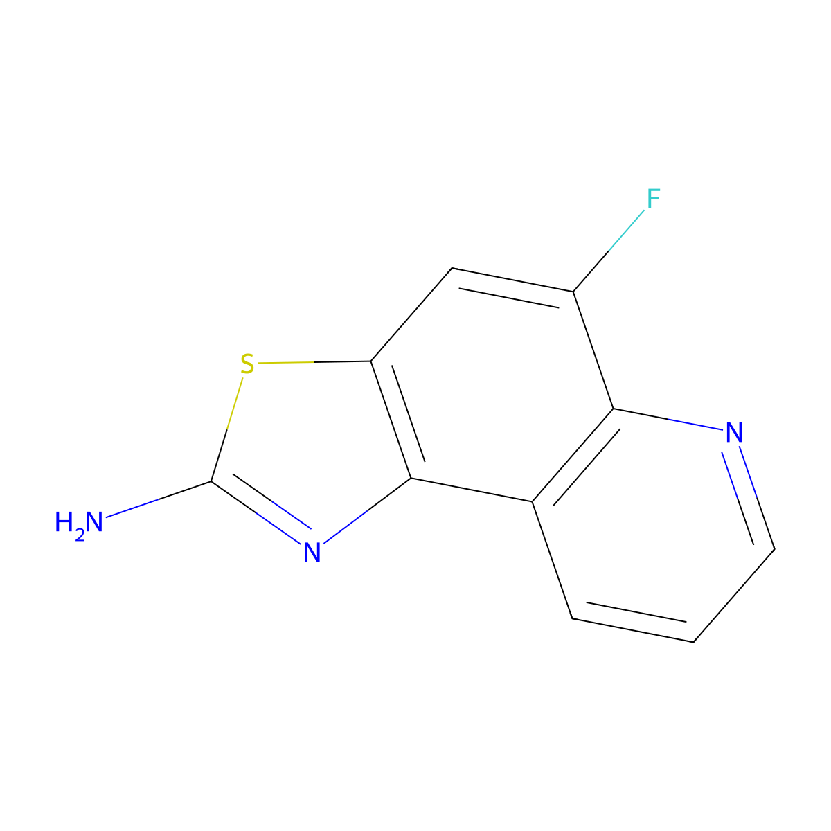 5-Fluoro-[1,3]thiazolo[4,5-f]quinolin-2-amine molecular structure, CAS 1082821-76-8