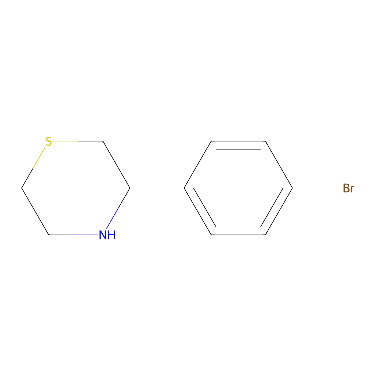 3-(4-Bromophenyl)thiomorpholine molecular structure, CAS 1082821-90-6