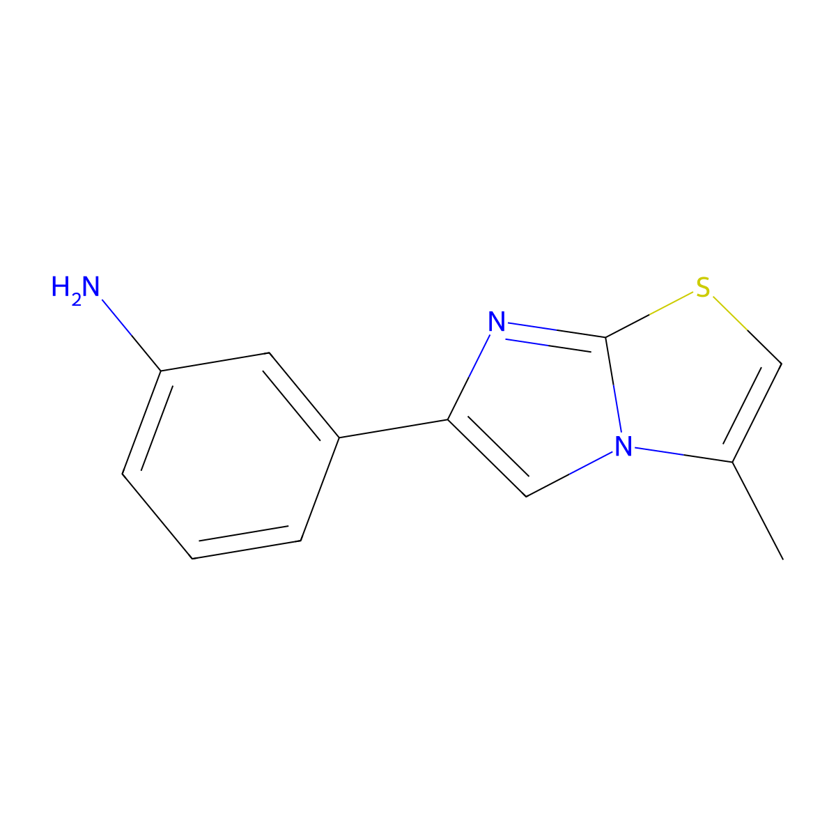 3-(3-Methylimidazo[2,1-b][1,3]thiazol-6-yl)aniline molecular structure, CAS 1082825-85-1