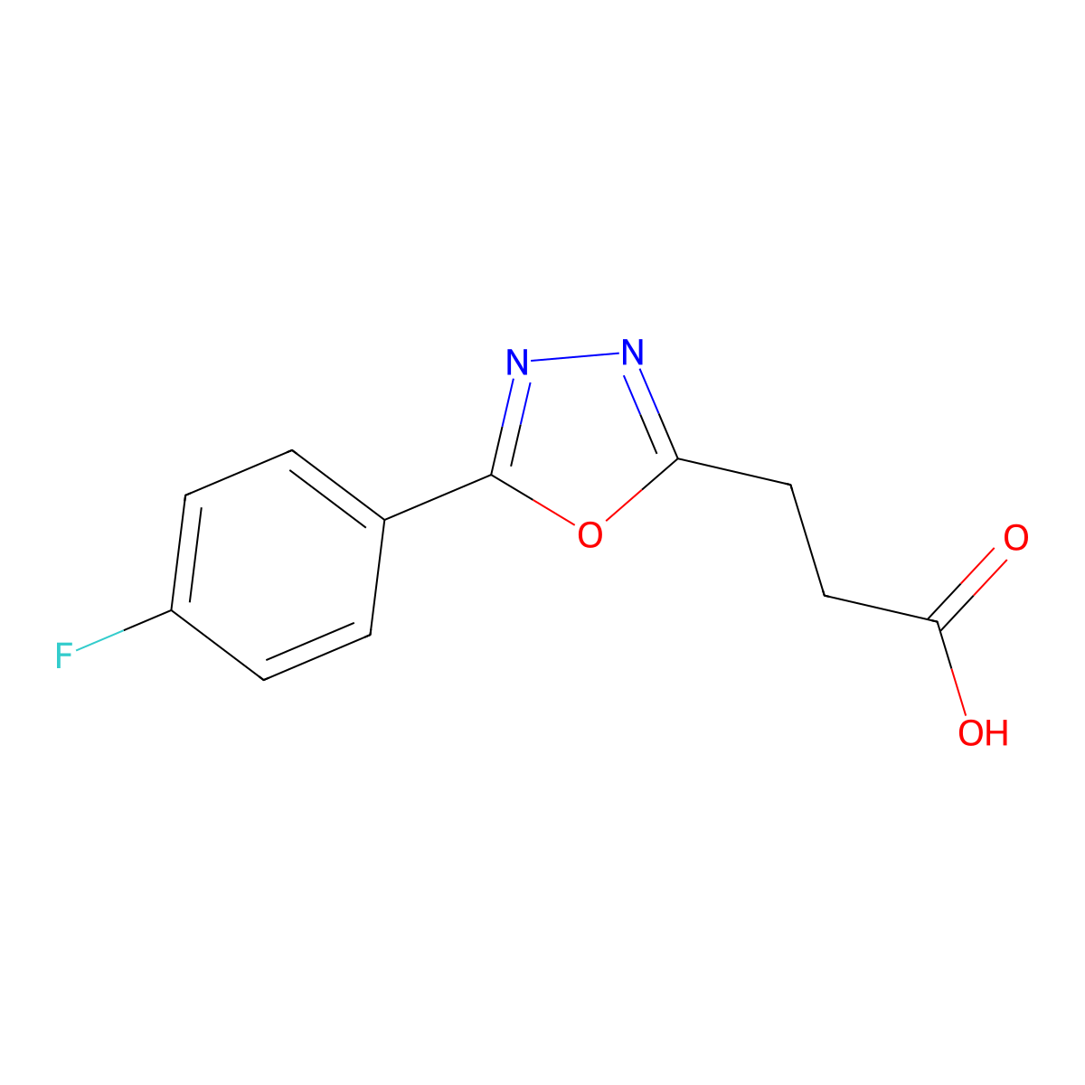 3-[5-(4-Fluorophenyl)-1,3,4-oxadiazol-2-yl]propanoic acid molecular structure, CAS 1082828-46-3