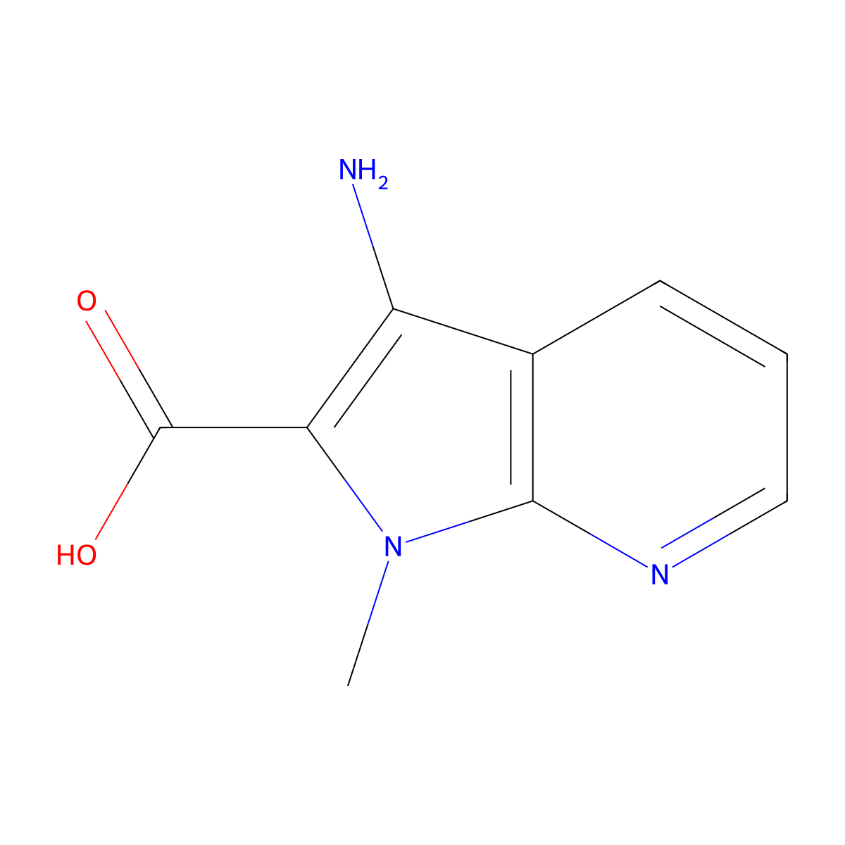 3-Amino-1-methyl-1H-pyrrolo[2,3-B]pyridine-2-carboxylic acid molecular structure, CAS 1082838-02-5