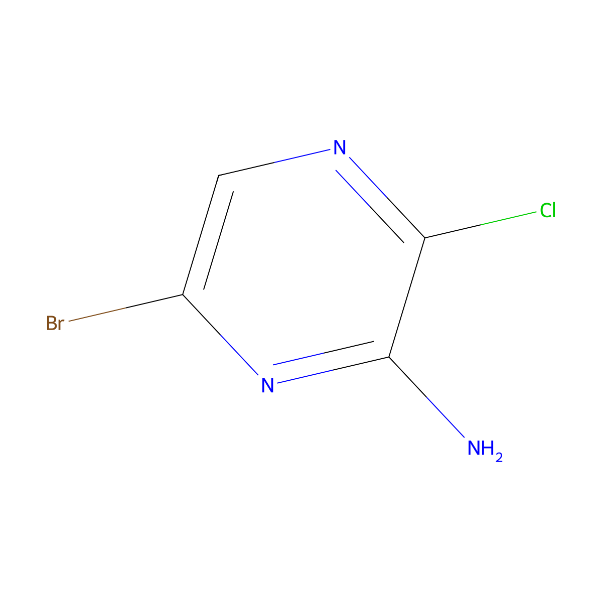 6-Bromo-3-chloropyrazin-2-amine molecular structure, CAS 1082843-72-8