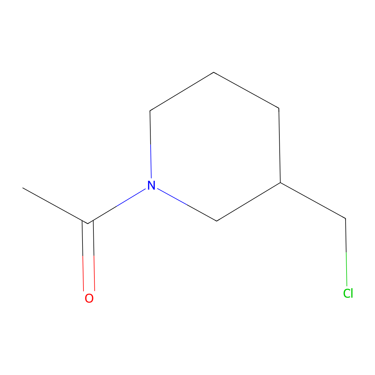1-(3-(Chloromethyl)piperidin-1-yl)ethan-1-one molecular structure, CAS 1082844-32-3