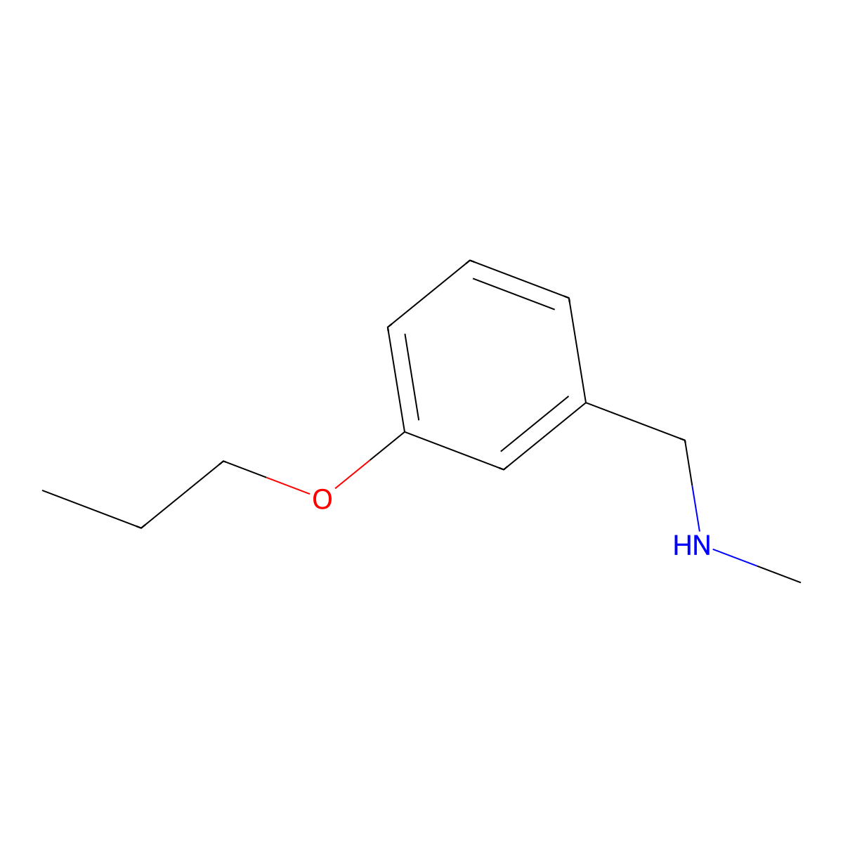 N-methyl-1-(3-propoxyphenyl)methanamine molecular structure, CAS 1082846-89-6