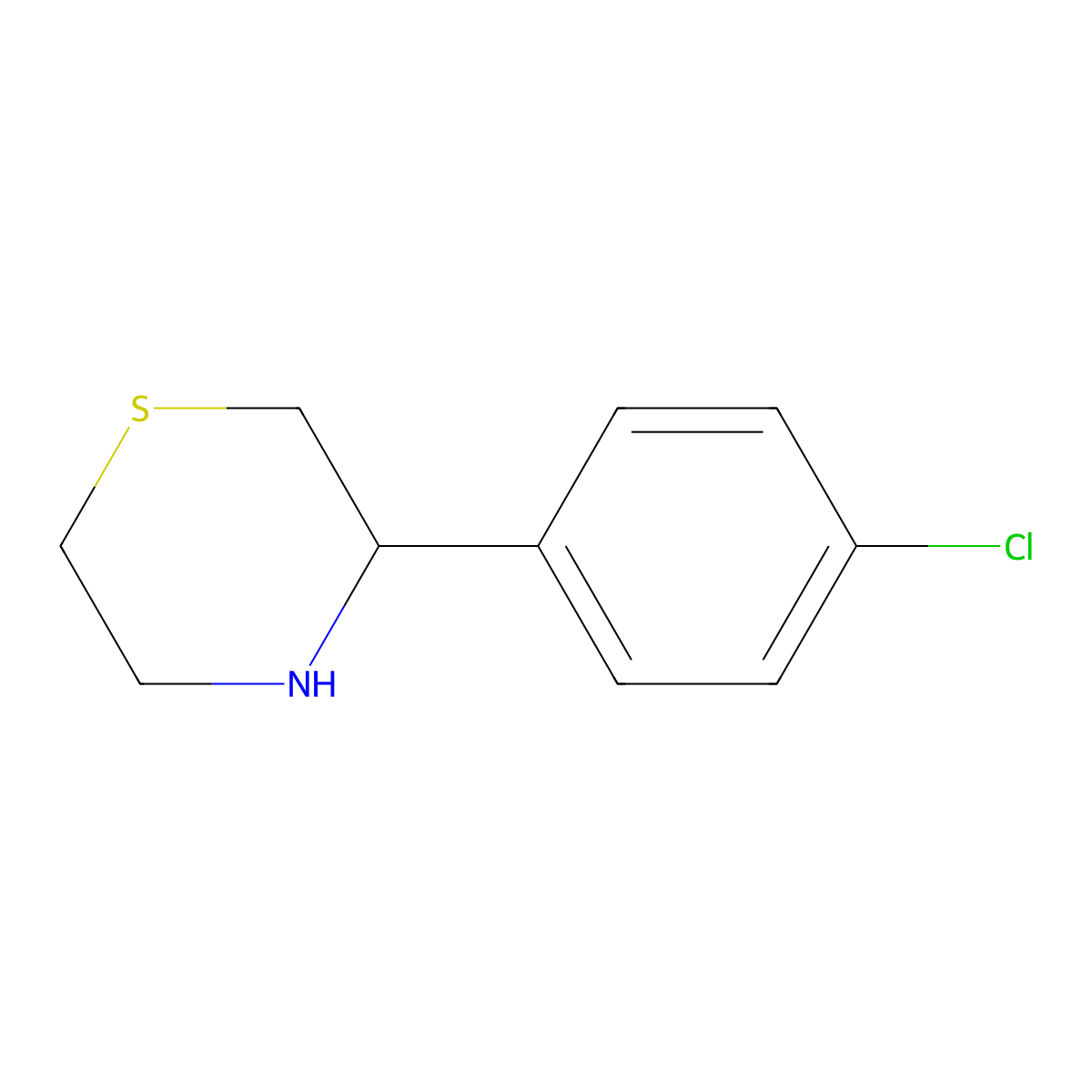 3-(4-Chlorophenyl)thiomorpholine molecular structure, CAS 1082847-79-7
