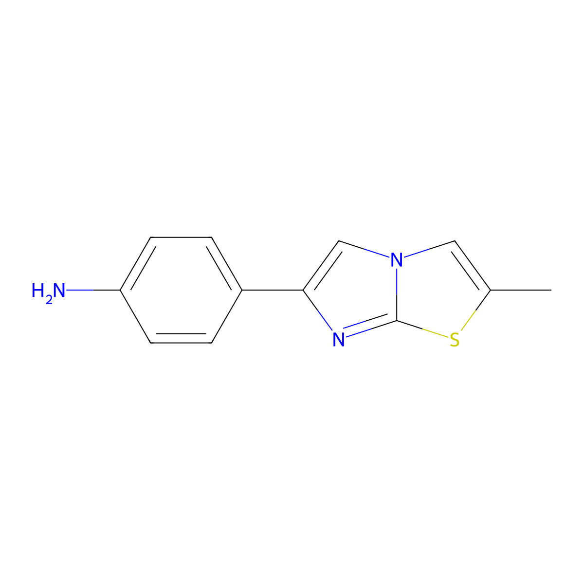 4-{2-Methylimidazo[2,1-b][1,3]thiazol-6-yl}aniline molecular structure, CAS 1082850-88-1