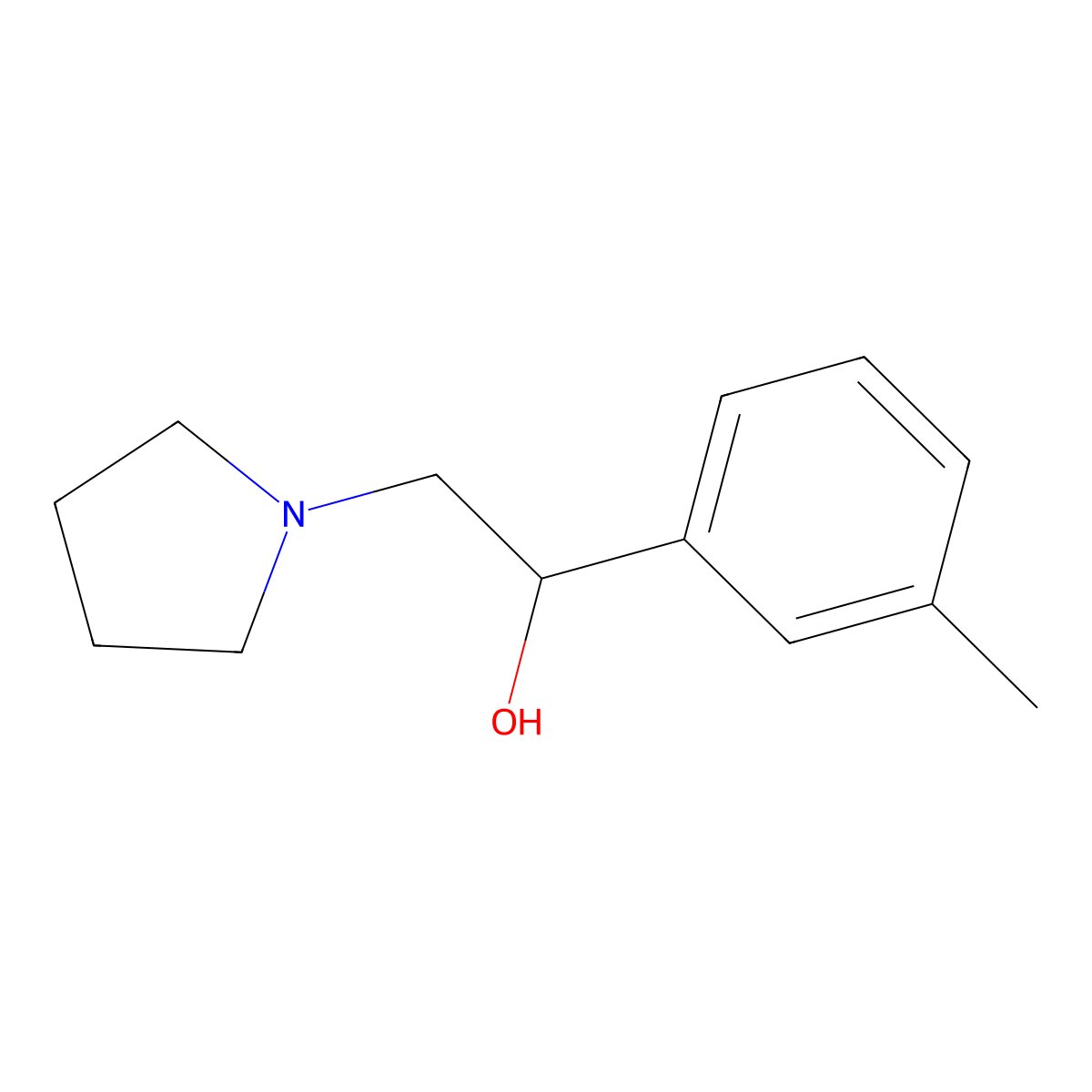 1-(3-Methylphenyl)-2-(pyrrolidin-1-yl)ethan-1-ol molecular structure, CAS 1082853-47-1