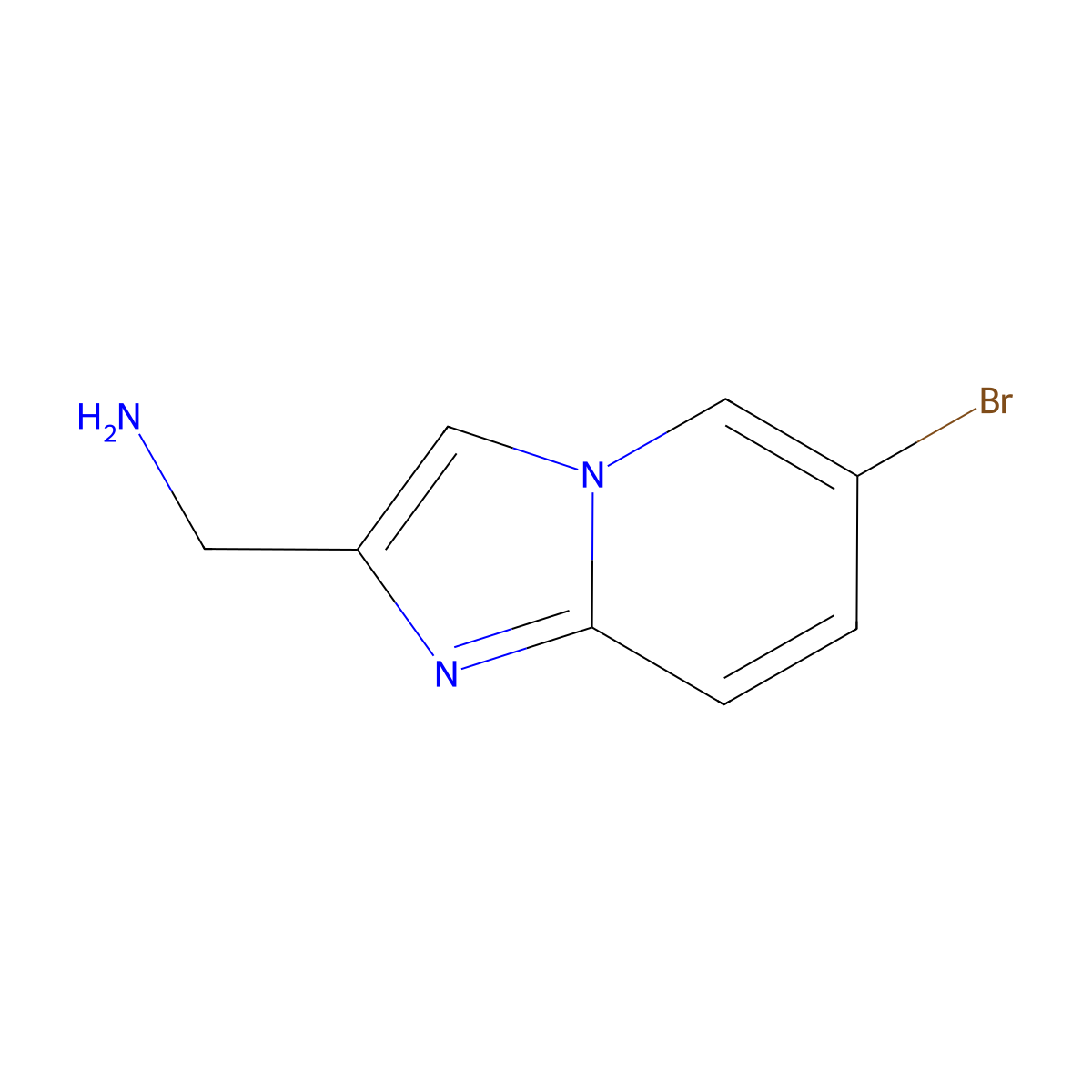 (6-Bromoimidazo(1,2-a)pyridin-2-yl)methanamine molecular structure, CAS 1082859-16-2