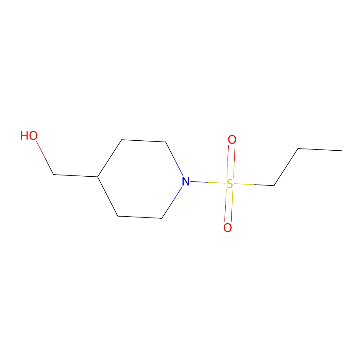 [1-(Propane-1-sulfonyl)piperidin-4-yl]methanol molecular structure, CAS 1082861-94-6