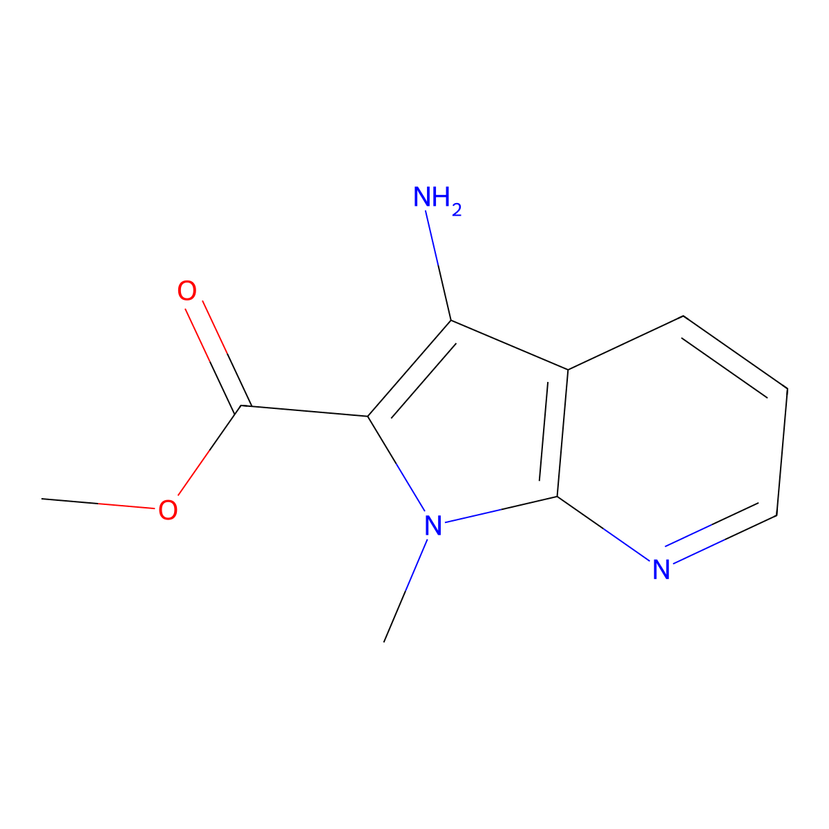 methyl 3-amino-1-methyl-1H-pyrrolo[2,3-b]pyridine-2-carboxylate molecular structure, CAS 1082865-11-9