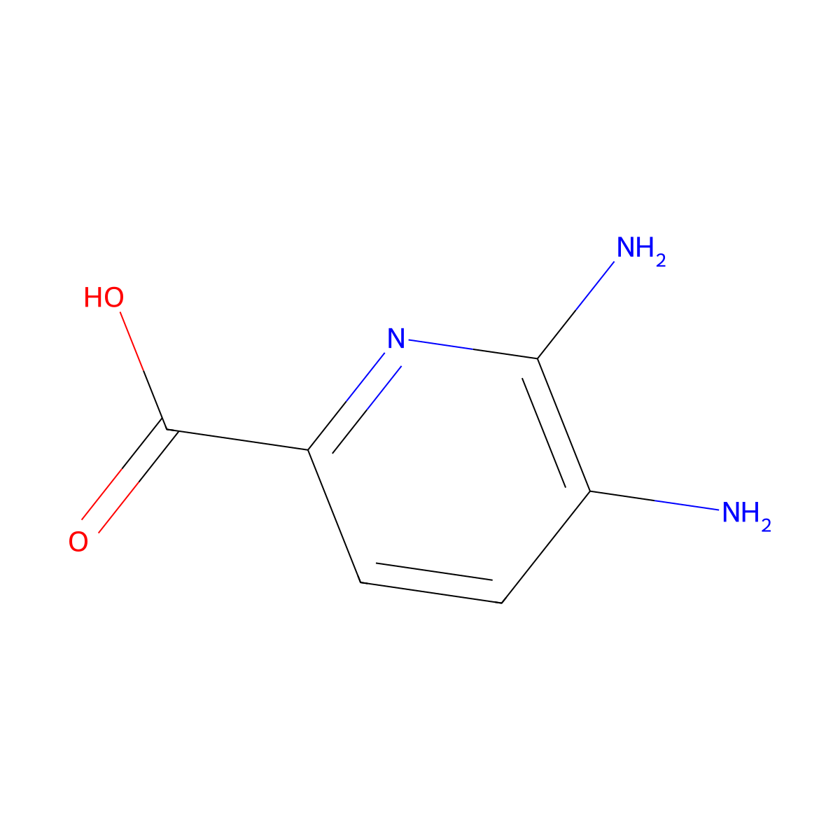 5,6-Diaminopyridine-2-carboxylic acid molecular structure, CAS 1082865-18-6