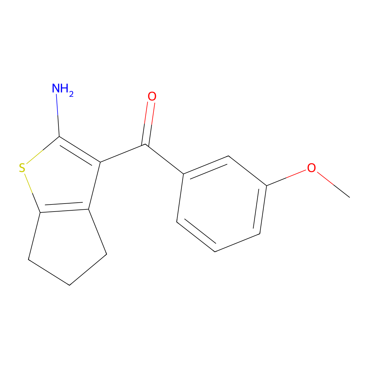 3-(3-methoxybenzoyl)-4H,5H,6H-cyclopenta[b]thiophen-2-amine molecular structure, CAS 1082867-22-8