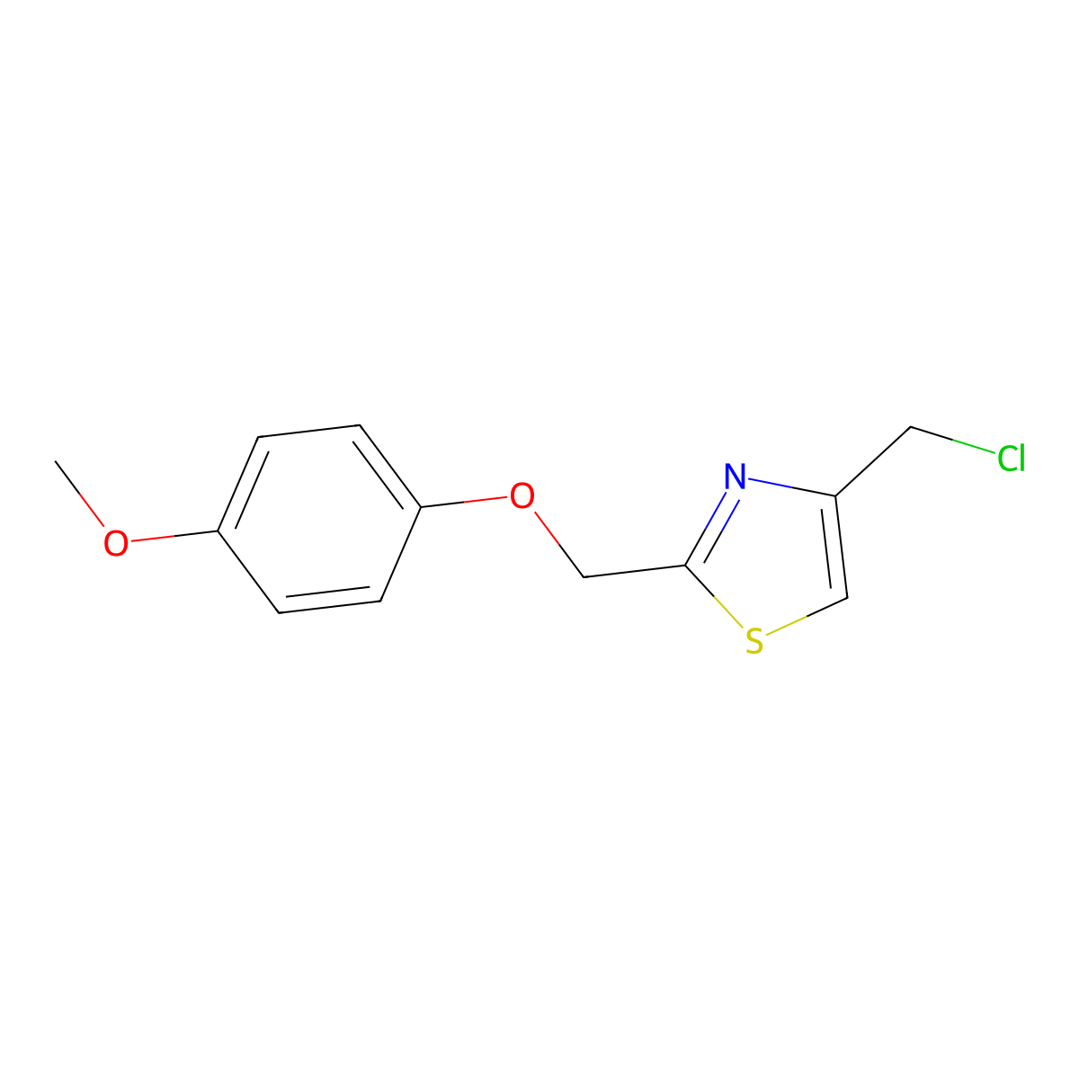4-(Chloromethyl)-2-[(4-methoxyphenoxy)methyl]-1,3-thiazole molecular structure, CAS 1082871-27-9