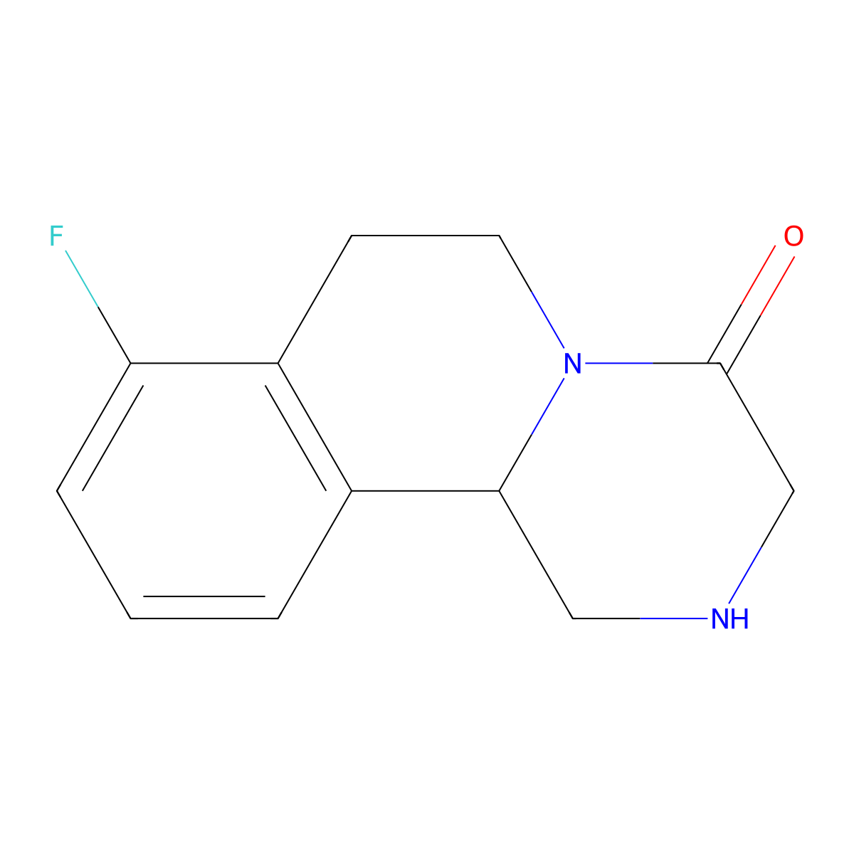 8-fluoro-1H,2H,3H,4H,6H,7H,11bH-pyrazino[2,1-a]isoquinolin-4-one molecular structure, CAS 1082871-88-2