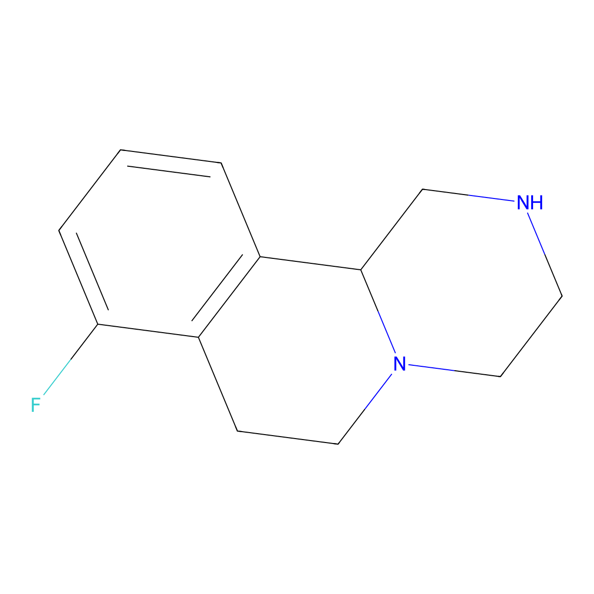 8-fluoro-2,3,4,6,7,11b-hexahydro-1H-pyrazino[2,1-a]isoquinoline molecular structure, CAS 1082871-93-9